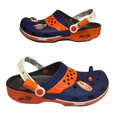 Crocs Classic Hasbro Nerf Clogs Blue Orange Unisex Size Men’s Women’s 10  NWT