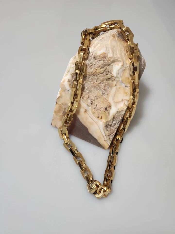 Eddie Borgo Supra Chain Link 12K Gold Plate Collar Necklace - Image 3 of 4