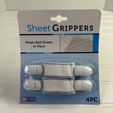 New 4 Pack of Sheet Grippers, Elastic Bed Straps