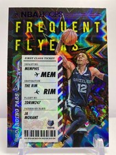 2020-21 Panini NBA Hoops Frequent Flyers Purple Explosion Foil Ja Morant Memphis