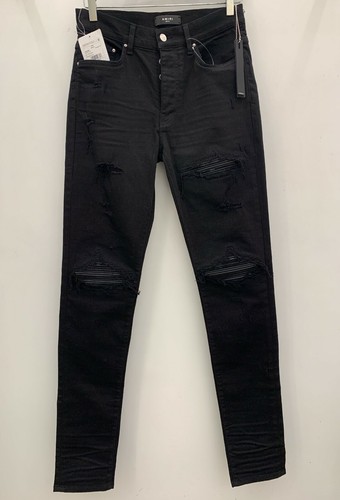 AMIRI Black Jean MX1 Leather Patch 