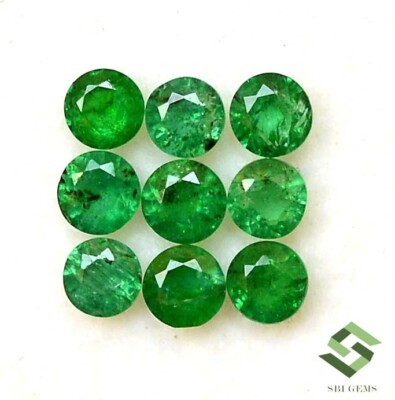 2.75 mm Natural Emerald Round Cut Lot 11 Pcs 0.96 CTS Untreated Loose Gemstones