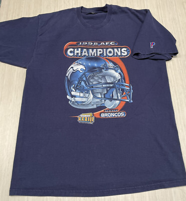 Vintage Denver Broncos 1998 AFC Champions Pro Player NFL T-Shirt 90's Size XL