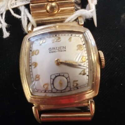Vintage Gruen Veri-thin 10K Gold Filled watch, 480/425, 10k gf band