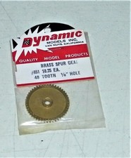 Dynamic Models Slot Car Brass Spur Gear 851 - 48 Tooth - 1/8" Hole New Sealed