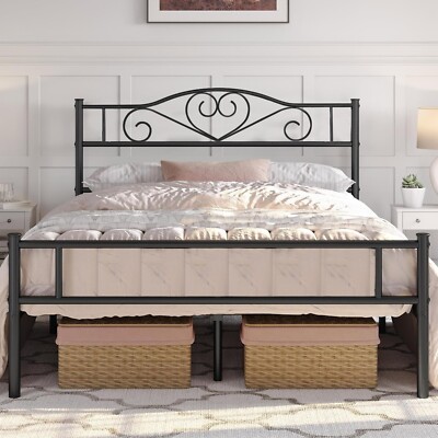 ARセット　42枚 Metal Bed Frame Heavy Duty Steel Platform with Headboard