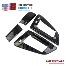 Carbon Fiber Style Exterior Car Window Pillar Trim Cover Fit For Nissan 370Z