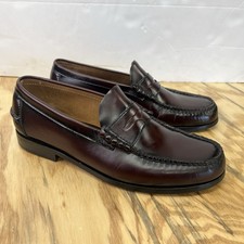 Florsheim Berkley Burgundy Leather Moc Toe Penny Loafer Shoes Men s 9 E Y2K