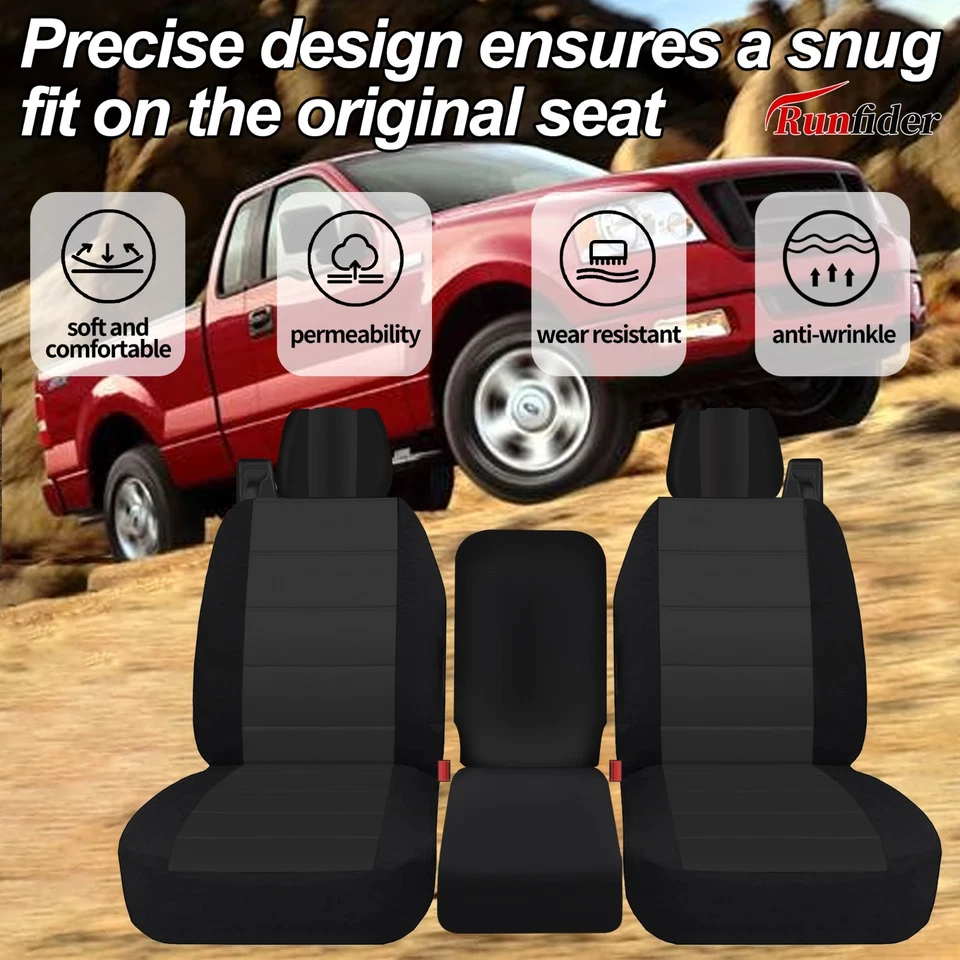 40/20/40 Durable Front Split Bench Seat Covers for Ford F150 XL/Standar 04-08 — 第 4/4 张图片