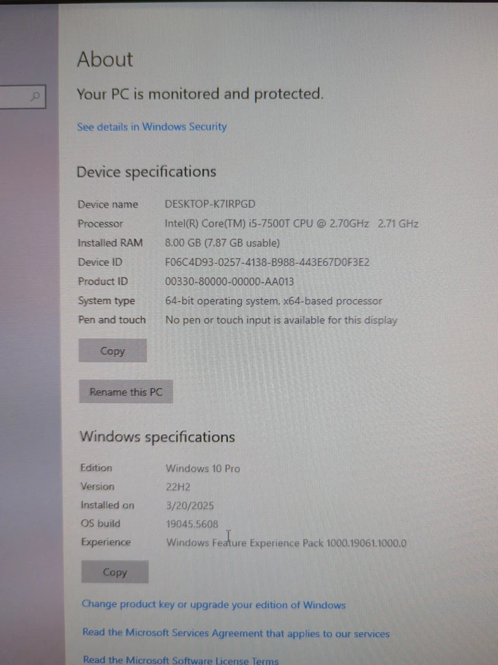 NICE Dell Optiplex 3050 USFF Mini PC i5-7500T CPU/8GB RAM/240GB SSD/Win10 Pro - - Image 3 of 4