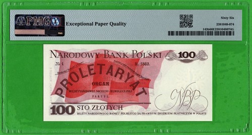 Polonia 100 Zlotych 1976 P143b PMG 66 Gemma Unc EPQ *Serie AR* - Foto 2 di 2