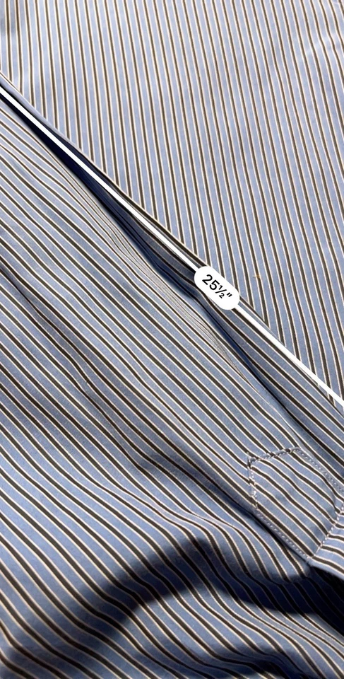 Camisa de Vestir Charvet Para Hombre Grande Manga Larga Puño Francés Rayas Hecha en Francia Foto 2 de 4