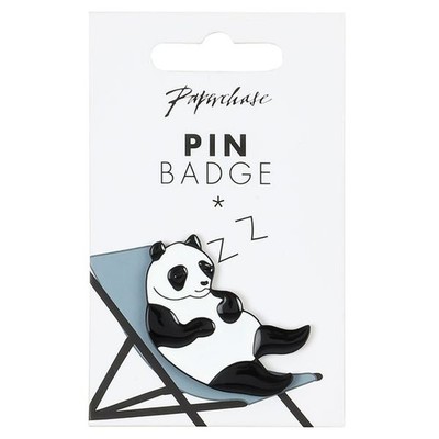 GROSSABNAHME 20 x PIN ABZEICHEN Emaille hochwertig - Sleeping Panda - Paperchase