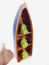 Deko Stand Regal Boot Holz Blau H 69 cm B 24,5 cm x T 10,5 cm