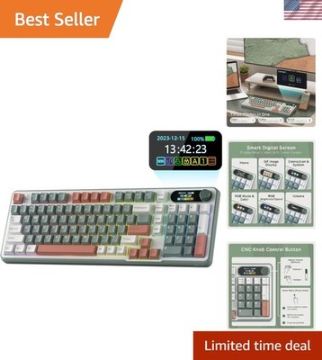 S98 Wireless Mechanical Keyboard with Smart Display & RGB, 98 Keys - Clay Green