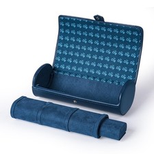 Travel Watch Roll Case for 3 Watches, Vegan Leather Organizer with Removable Pil