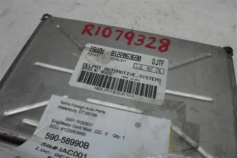 Computadora ECU ECM ISUZU RODEO PASAPORTE 2001 01 3,2 L automática 8122063690 1079328 Foto 4 de 4