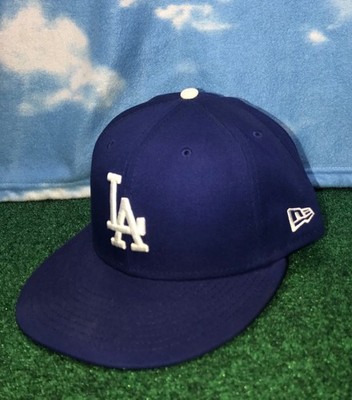 Los Angeles Dodgers Hat Cap 7 3/8 New Era 59Fifty Blue On-Field Fitted H21