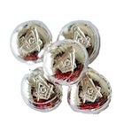 FIVE - 1g SILVER .999 FreeMason hand poured bar Masonic 5 one gram Free Mason