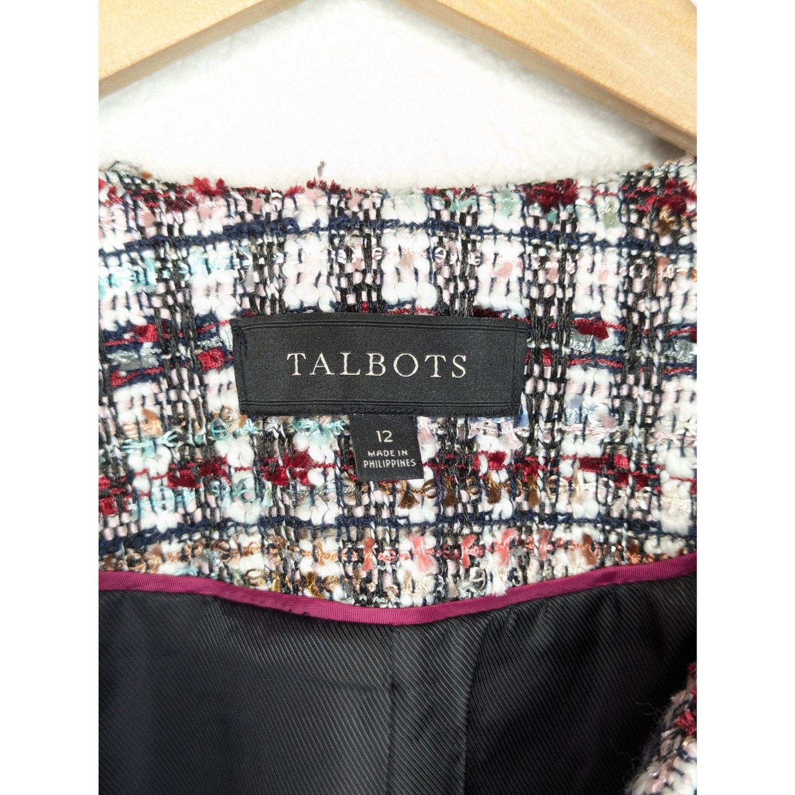 Talbots Multicolor Adele Tweed Jacket Blazer Size… - image 5