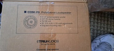 NEW TruAudio COM-70 Professional LoudSpeakers - White 1 Only (Single)