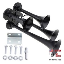 4 Trumpet Air Horn Train Horn 12V 178dB Super Loud Black Four Trumpet Car Air
