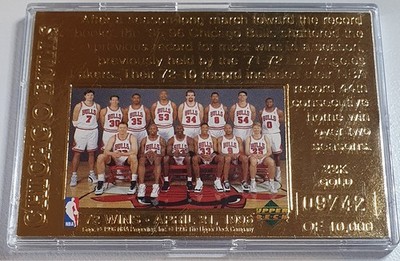 1997 Upper Deck Chicago Bulls Michael Jordan 22K GOLD /10000 72