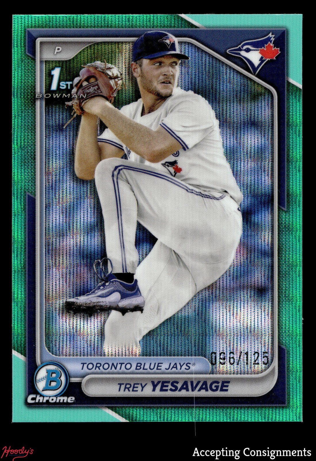 2024 Bowman Chrome Draft Aqua Wave Refractor Trey Yesavage 1ST ROOKIE 096/125
