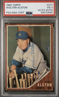#ad #ad 1962 Topps Walter Alston PSA 3 Autographed Auth Hall Of Fame $129.00