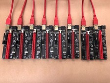 GPU Riser Card PCI-E 1x To 16x Lot of 8 Pre-owned, Working