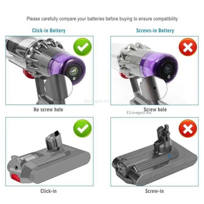 Original Dyson V15 SV22 SV29 25.2V Li-ion Click-in Battery