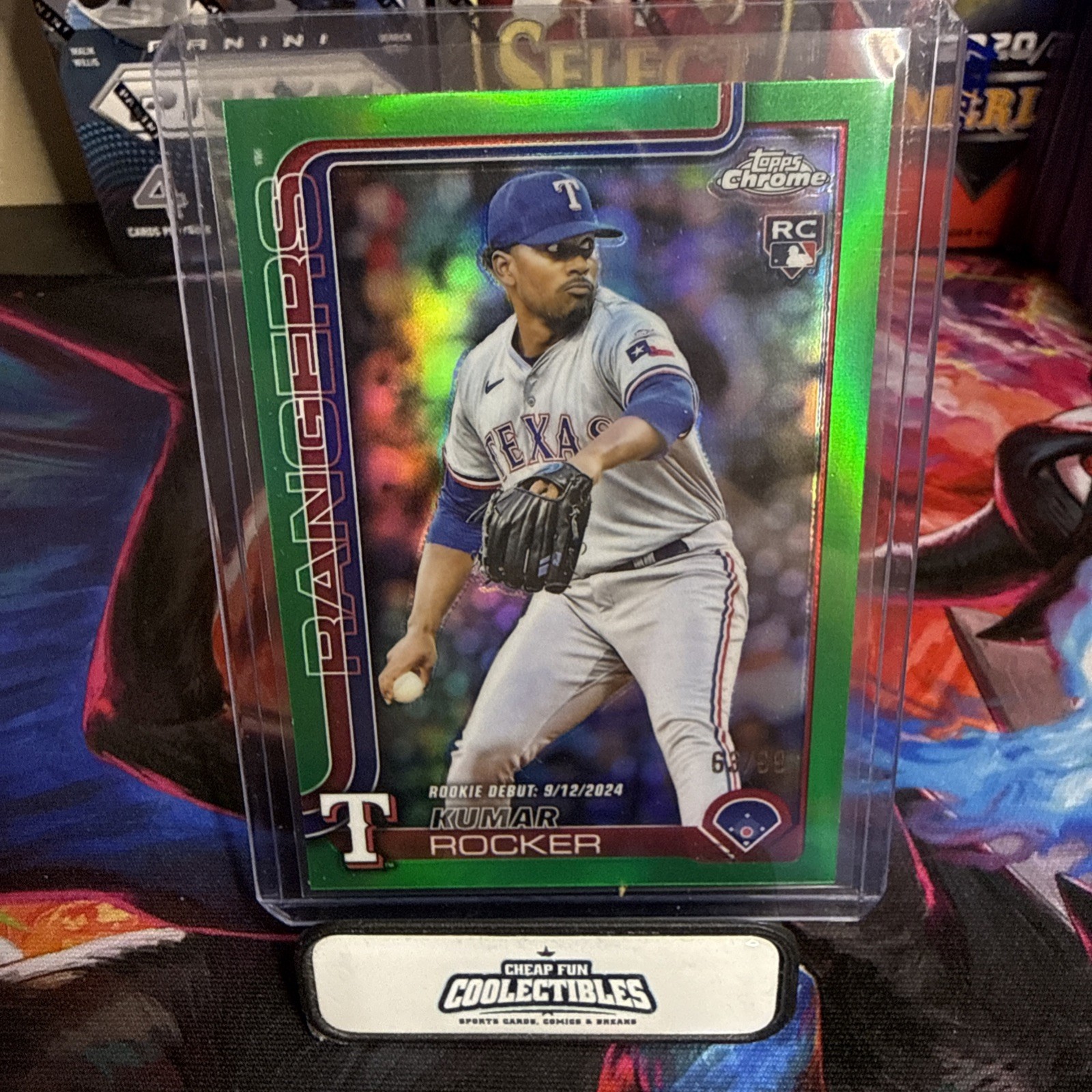 2025 Topps Chrome - Kumar Rocker #73 Green Refractor /99 (RC)