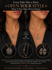 Two Looks, One Stunning Necklace This sparkling four-leaf clover necklace...