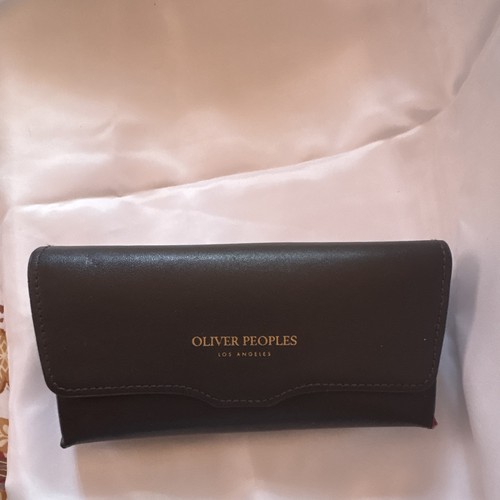 Oliver Peoples Brown Hard Case for Glasses/Sunglasses w/ Drawstring Pouch