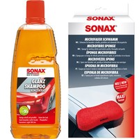 Sonax Glanzshampoo Konzentrat Autoshampoo 1L Inkl. Mikrofaser-Schwamm