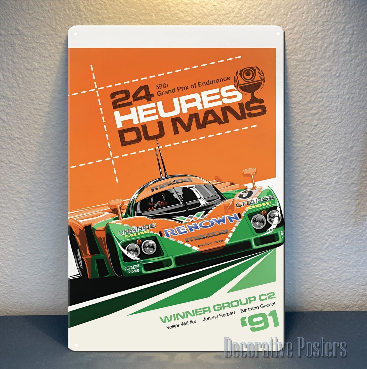 Mazda 787b 24 heures du mans racing Car Metal Poster - Tin Sign
