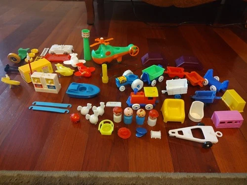 Little People Fisher Price Helicopter Planes Train Tractor Boat Farm Vintage