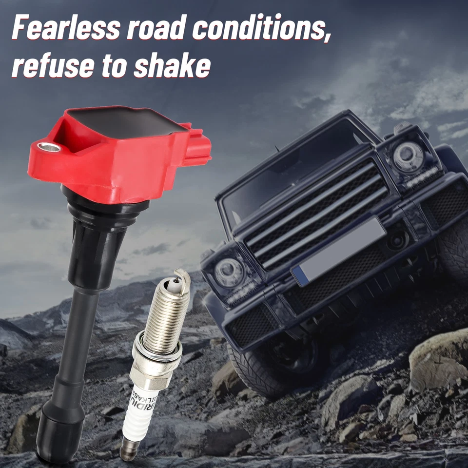 4X Bobina de encendido + 4X Kit de bujías para Nissan Versa 2007-2012 1.8L-L4 uf549 Foto 2 de 4