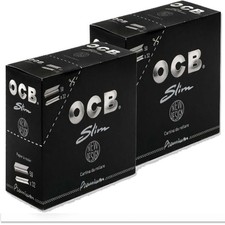2 Pack OCB Premium Black King Size Slim Cartine 50 Libretti Box
