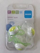 Mam Start Orthodontic 0+ Months Silicone Pacifiers Set of 3 New Sealed