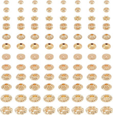 120Pcs 14K Gold Spacer Beads, 12 Style Alloy Brass Spacer Beads Gold Flat Bead F