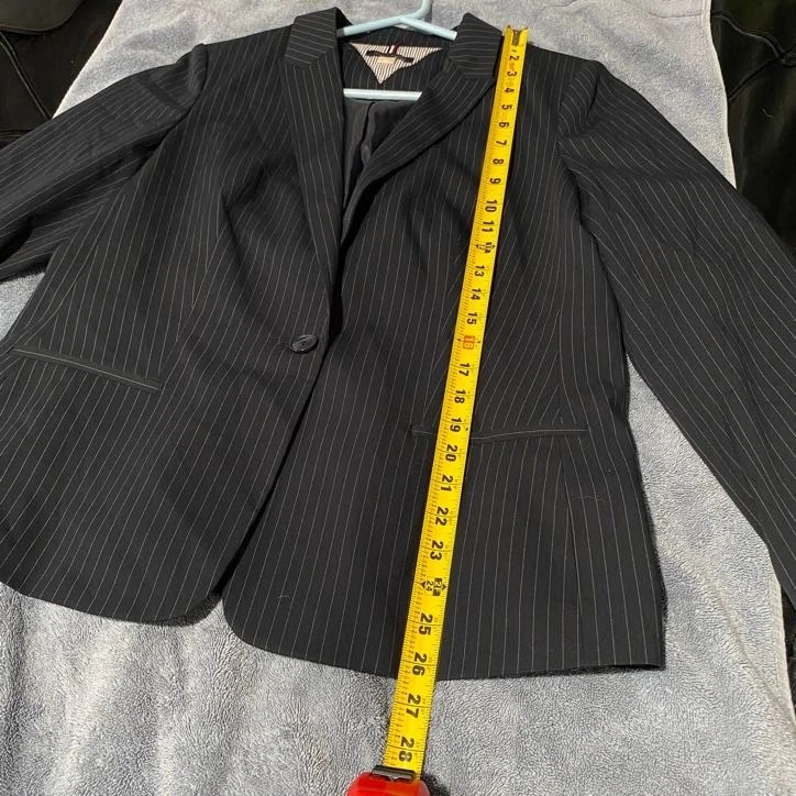 Blazer para mujer Tommy Hilfiger parcheado en el codo a rayas talla 16 - Business Preppy Foto 4 de 4