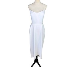 Jenny Yoo Collection 16 The Leia White Open Back Cocktail Sheath Midi Dress