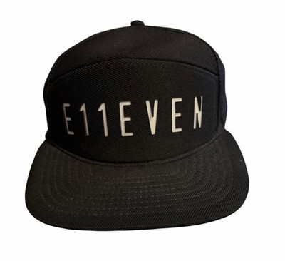 E11EVEN Miami 5 Panel Hat Cap Black Snapback Eleven Life Nightclub #NOSLEEP OSFA