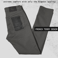 VGB Vintage Genes Black Mens Slim Fit Comfort Terry Denim Dk Muted Gray Jeans