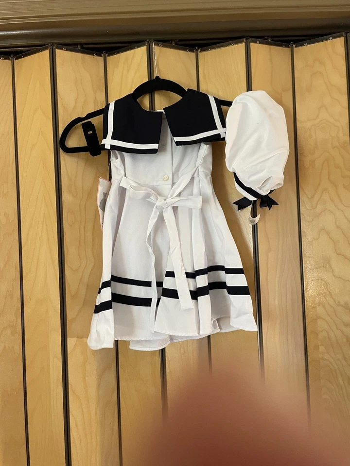 Vestido Marinero Edición Rara con Sombrero Blanco, Talla 3T con OG Lord+Taylor Box Nuevo con Etiquetas Foto 3 de 4