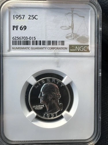 1957 Silver Proof 25C NGC PF 69