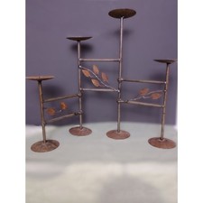 Fireplace 4 Candle Candelabra Candleholder Leaf Accents Mantle Foldable Decor