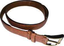 Cole Haan Men's Genuine Java Lisard Belt Solid Brass Size 40