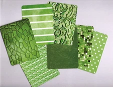 EMERALD (7pk) HANDMADE POCKET/EPHEMERA CARDS Double-Sided